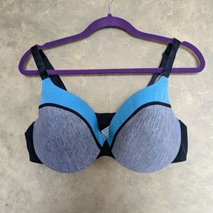 Deesse Lightly Padded Underwire Bra Sporty Blue Grey 38DDD 38F